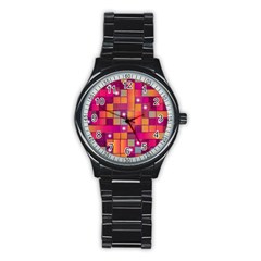 Abstract Background Colorful Stainless Steel Round Watch by Sapixe