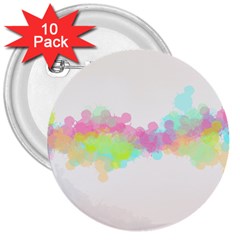 Abstract Color Pattern Colorful 3  Buttons (10 Pack)  by Sapixe