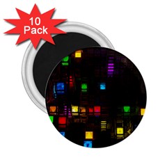 Abstract 3d Cg Digital Art Colors Cubes Square Shapes Pattern Dark 2 25  Magnets (10 Pack)  by Sapixe