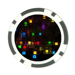 Abstract 3d Cg Digital Art Colors Cubes Square Shapes Pattern Dark Poker Chip Card Guard (10 Pack) by Sapixe