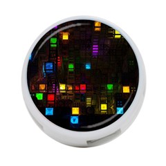 Abstract 3d Cg Digital Art Colors Cubes Square Shapes Pattern Dark 4-port Usb Hub (two Sides)  by Sapixe