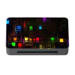 Abstract 3d Cg Digital Art Colors Cubes Square Shapes Pattern Dark Memory Card Reader With Cf by Sapixe