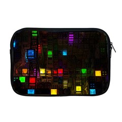 Abstract 3d Cg Digital Art Colors Cubes Square Shapes Pattern Dark Apple Macbook Pro 17  Zipper Case