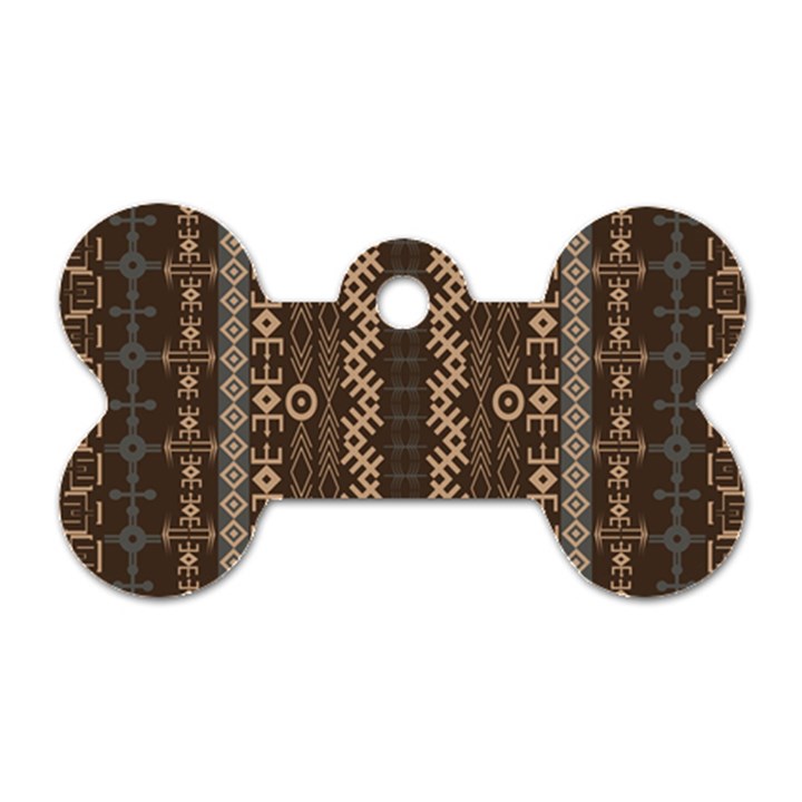 African Style Vector Pattern Dog Tag Bone (One Side)