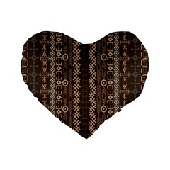 African Style Vector Pattern Standard 16  Premium Flano Heart Shape Cushions by Sapixe