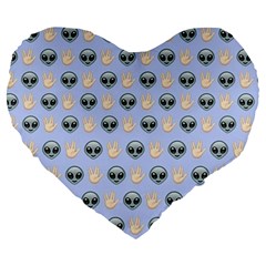 Alien Pattern Large 19  Premium Heart Shape Cushions by Sapixe