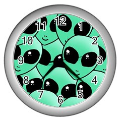 Alien Wall Clocks (silver) 