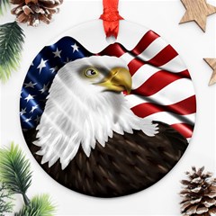 American Eagle Flag Sticker Symbol Of The Americans Ornament (round) by Sapixe