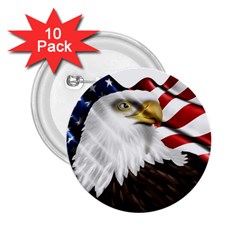 American Eagle Flag Sticker Symbol Of The Americans 2 25  Buttons (10 Pack)  by Sapixe