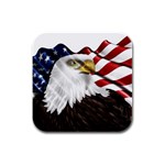 American Eagle Flag Sticker Symbol Of The Americans Rubber Square Coaster (4 pack)  Front