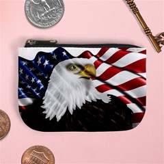 American Eagle Flag Sticker Symbol Of The Americans Mini Coin Purses by Sapixe