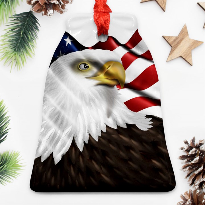 American Eagle Flag Sticker Symbol Of The Americans Ornament (Bell)