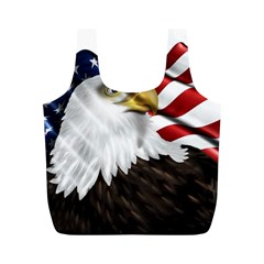 American Eagle Flag Sticker Symbol Of The Americans Full Print Recycle Bags (m)  by Sapixe