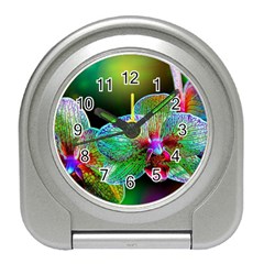 Alien Orchids Floral Art Photograph Travel Alarm Clocks by Sapixe