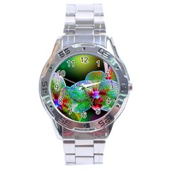 Alien Orchids Floral Art Photograph Stainless Steel Analogue Watch by Sapixe