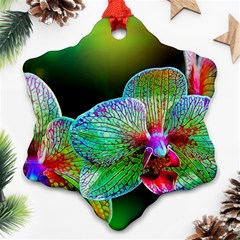 Alien Orchids Floral Art Photograph Snowflake Ornament (two Sides)