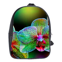 Alien Orchids Floral Art Photograph School Bag (xl)