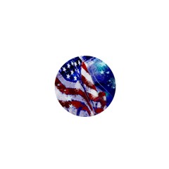 American Flag Red White Blue Fireworks Stars Independence Day 1  Mini Buttons by Sapixe