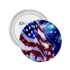 American Flag Red White Blue Fireworks Stars Independence Day 2 25  Buttons by Sapixe