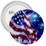 American Flag Red White Blue Fireworks Stars Independence Day 3  Buttons Front