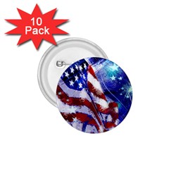 American Flag Red White Blue Fireworks Stars Independence Day 1 75  Buttons (10 Pack) by Sapixe