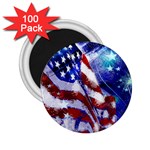 American Flag Red White Blue Fireworks Stars Independence Day 2.25  Magnets (100 pack)  Front