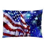 American Flag Red White Blue Fireworks Stars Independence Day Pillow Case 26.62 x18.9  Pillow Case