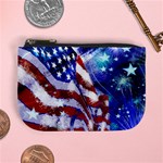 American Flag Red White Blue Fireworks Stars Independence Day Mini Coin Purses Front