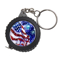 American Flag Red White Blue Fireworks Stars Independence Day Measuring Tape by Sapixe