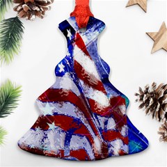 American Flag Red White Blue Fireworks Stars Independence Day Christmas Tree Ornament (two Sides) by Sapixe