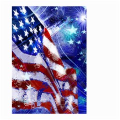 American Flag Red White Blue Fireworks Stars Independence Day Small Garden Flag (two Sides) by Sapixe