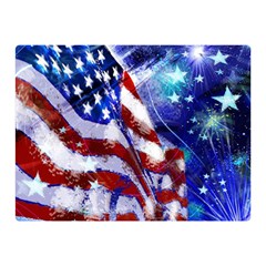 American Flag Red White Blue Fireworks Stars Independence Day Double Sided Flano Blanket (mini)  by Sapixe