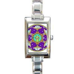 Alien Mandala Rectangle Italian Charm Watch by Sapixe