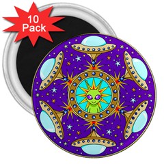 Alien Mandala 3  Magnets (10 Pack) 