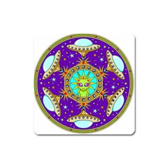 Alien Mandala Square Magnet