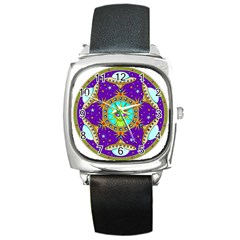 Alien Mandala Square Metal Watch