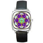 Alien Mandala Square Metal Watch Front