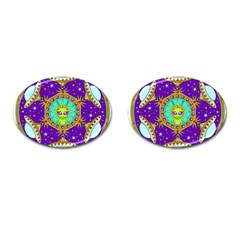 Alien Mandala Cufflinks (oval)