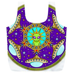 Alien Mandala Full Print Recycle Bags (l)  by Sapixe