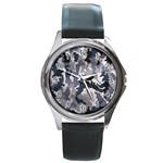 Army Camo Pattern Round Metal Watch Front