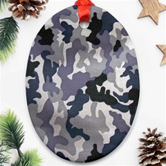 Army Camo Pattern Oval Ornament (two Sides) by Sapixe