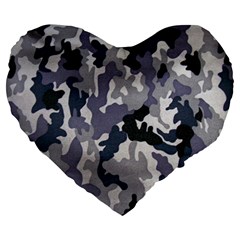 Army Camo Pattern Large 19  Premium Heart Shape Cushions by Sapixe