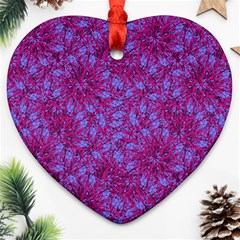 Grunge Texture Pattern Heart Ornament (two Sides) by dflcprints