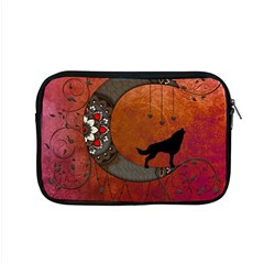 Black Wolf On Decorative Steampunk Moon Apple Macbook Pro 15  Zipper Case by FantasyWorld7