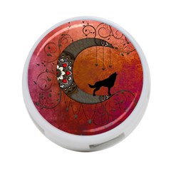 Black Wolf On Decorative Steampunk Moon 4-port Usb Hub (two Sides)  by FantasyWorld7