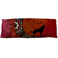 Black Wolf On Decorative Steampunk Moon Body Pillow Case (dakimakura) by FantasyWorld7