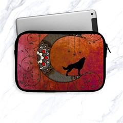 Black Wolf On Decorative Steampunk Moon Apple Ipad Mini Zipper Cases by FantasyWorld7