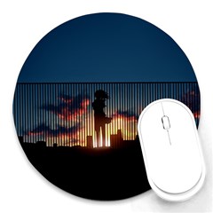 Art Sunset Anime Afternoon Round Mousepads by Sapixe