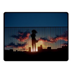 Art Sunset Anime Afternoon Fleece Blanket (small) by Sapixe