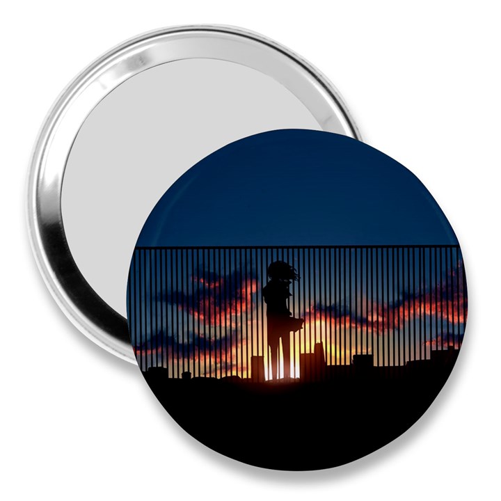 Art Sunset Anime Afternoon 3  Handbag Mirrors